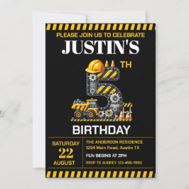 Schattigee bouw 5e verjaardag kaart