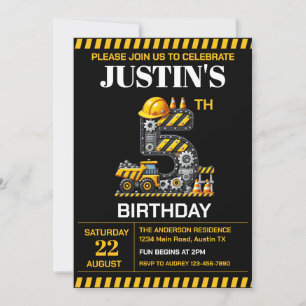 Schattigee bouw 5e verjaardag kaart