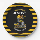 Schattigee bouw 5e verjaardag papieren bordje (Voorkant)