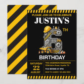 Schattigee bouw 6e verjaardag kaart (Voorkant / Achterkant)