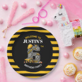 Schattigee bouw 6e verjaardag papieren bordje (Feest)