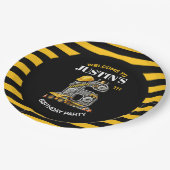 Schattigee bouw 6e verjaardag papieren bordje (Gekanteld)