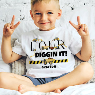 Schattigee Bouw Dump Truck Boy 4e Verjaardag Kinder Shirts