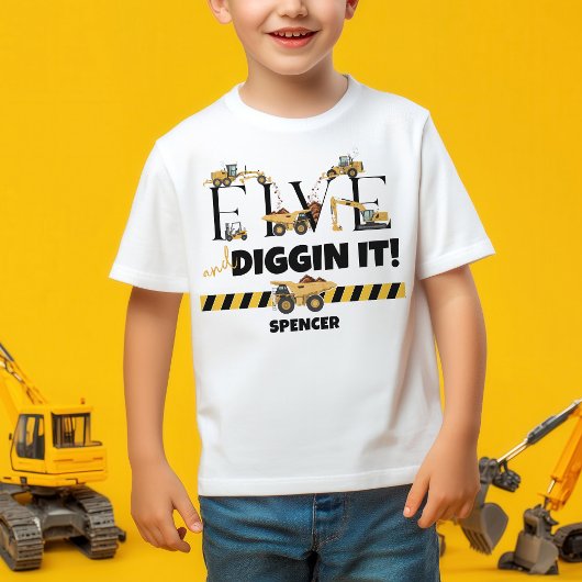 Schattigee Bouw Dump Truck Boy 5e Verjaardag Kinder Shirts