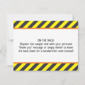 Schattigee Bouwjaar Verjaardagsfeest Dump Truck Bedankkaart (Achterkant)