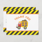 Schattigee Bouwjaar Verjaardagsfeest Dump Truck Bedankkaart (Voorkant / Achterkant)