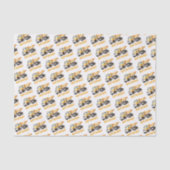 Schattigee bouwstortplaats Vrachtwagen Happy Birth Tissuepapier (Voorkant)
