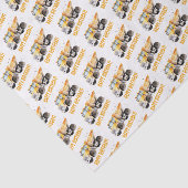 Schattigee bouwstortplaats Vrachtwagen Happy Birth Tissuepapier (Detail)