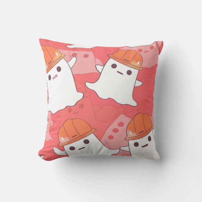 Schattigee bouwvakker spook kussen (Voorkant)