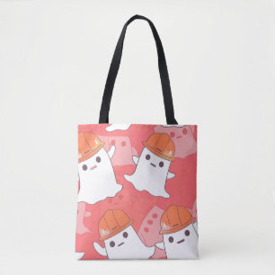 Schattigee bouwvakker spook tote bag