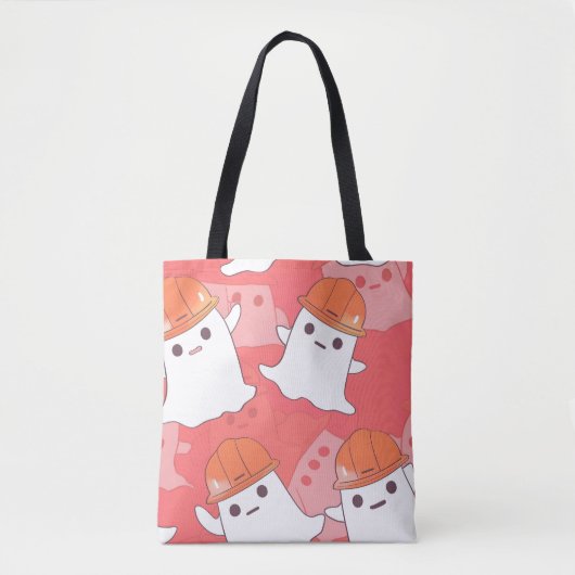 Schattigee bouwvakker spook tote bag (Voorkant)