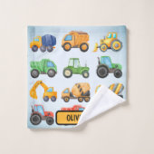 Schattigee Bouwvoertuigen Jongens Washandje (Wasdoekje)