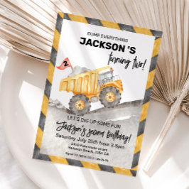 Schattigee Bouwvuilniswagen 2e verjaardagsfeest Kaart