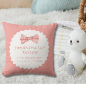 Schattigee Bow Birth Stats Pasgeboren Baby Sierkus Kussen