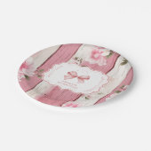 Schattigee Bow Bloemen Fancy Een Meisje 1e Verjaar Papieren Bordje (Gekanteld)