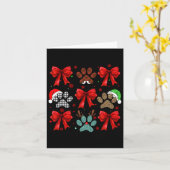 Schattigee Bow Coquette Dog Paw Dog Mom Dad Merry  Kaart (Gele Bloem)