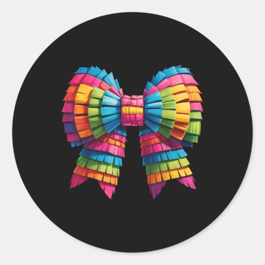 Schattigee Bow Coquette Funny Cinco De Mayo Meisje Ronde Sticker (Voorkant)