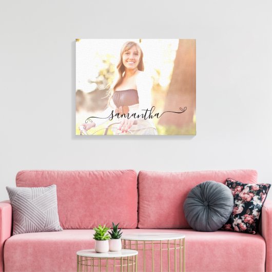 Schattigee Bow Handtekening Naam Foto Canvas Afdruk (Insitu (Woonkamer))