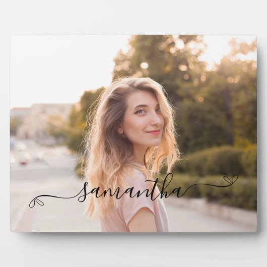 Schattigee Bow Handtekening Naam Foto Fotoplaat (Voorkant)