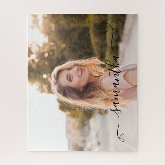 Schattigee Bow Handtekening Naam Foto Legpuzzel (Verticaal)