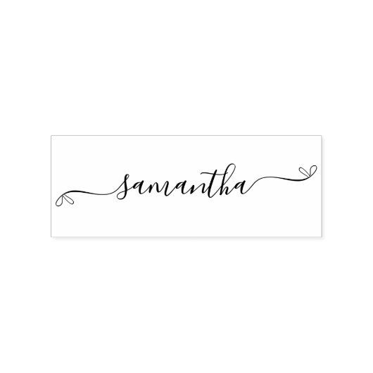 Schattigee Bow Handtekening Naam Lang Rubberstempel (Afrduk)