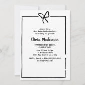 Schattigee Bow Lijst Foto Open Huis Afstudeerfeest Kaart (Achterkant)