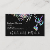 Schattigee Bow Maid Schoonmaak Huis Sparkling Holo Visitekaartje (Achterkant)