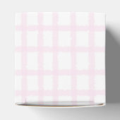 Schattigee Bow Pastel Pink Gingham Baby shower Bedankdoosjes (Bovenkant)