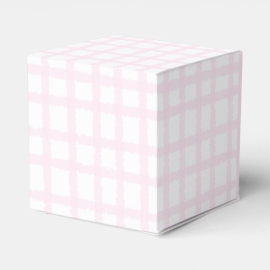 Schattigee Bow Pastel Pink Gingham Baby shower Bedankdoosjes (Achterkant)