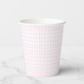 Schattigee Bow Pastel Pink Gingham Baby shower Papieren Bekers (Achterkant)