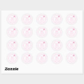 Schattigee Bow Pastel Pink Gingham Baby shower Ronde Sticker (Vel)