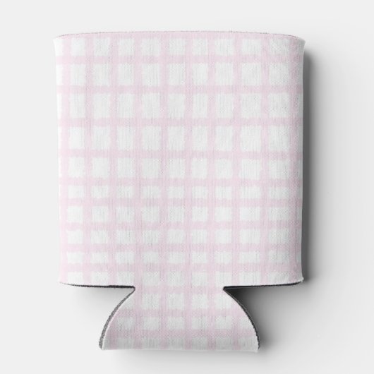 Schattigee Bow Pastel Pink Gingham Personaliseren Blikjeskoeler (Achterkant)