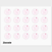 Schattigee Bow Pastel Roze Gingham Baby shower Dan Ronde Sticker (Vel)