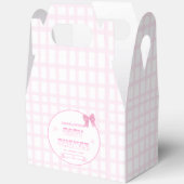 Schattigee Bow Pastel Roze Gingham Baby shower Gab Bedankdoosjes (Open)