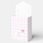 Schattigee Bow Pastel Roze Gingham Baby shower Ten Bedankdoosjes (Geopend)