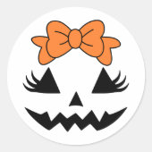Schattigee Bow Pumpkin Face Sticker (Voorkant)