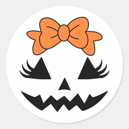 Schattigee Bow Pumpkin Face Sticker (Voorkant)