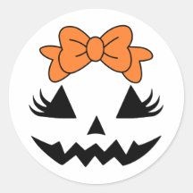 Schattigee Bow Pumpkin Face Sticker