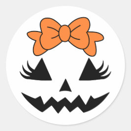 Schattigee Bow Pumpkin Face Sticker