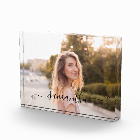 Schattigee Bow Signature Name Fotoblokken (Rechts)