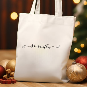Schattigee Bow Signature Name Tote Bag