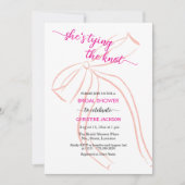 Schattigee Bow Sketch Ze bindt het knoop Vrijgezel Kaart (Voorkant)