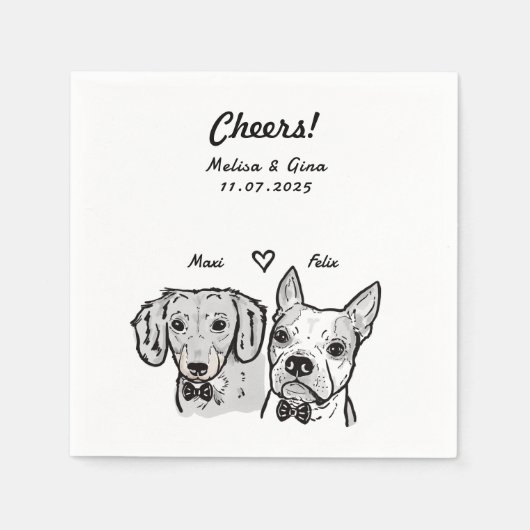 Schattigee Bow Stropdas Teckel Boston Terrier Hond Servet (Voorkant)