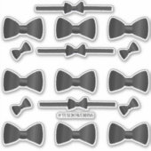 Schattigee Bow Stropdassen Custom-Cut Vinyl Sticke Sticker (Voorkant)