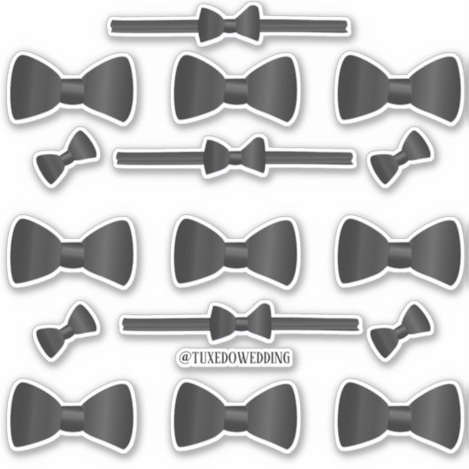 Schattigee Bow Stropdassen Custom-Cut Vinyl Sticke Sticker (Voorkant)