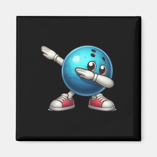 Schattigee Bowling Dab Bowler Bowling LL-speler Ki Magneet (Voorkant)