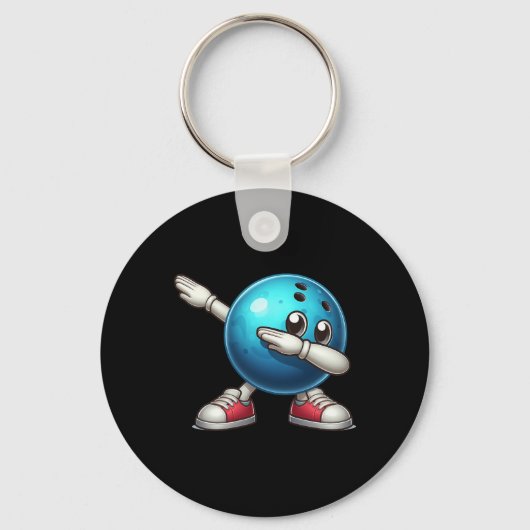 Schattigee Bowling Dab Bowler Bowling LL-speler Ki Sleutelhanger (Voorkant)