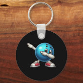Schattigee Bowling Dab Bowler Bowling LL-speler Ki Sleutelhanger (Voorkant)