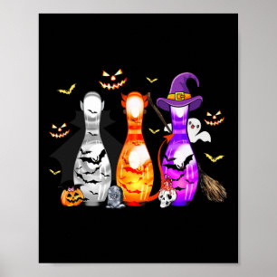 Schattigee Bowling Pin Halloween Spooky Kostuum Poster