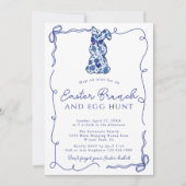  Schattigee Bows Chinoiserie Bunny Paasrunch Kaart (Voorkant)